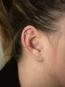 Tri Or 14k / Opales - Obsidian Piercing